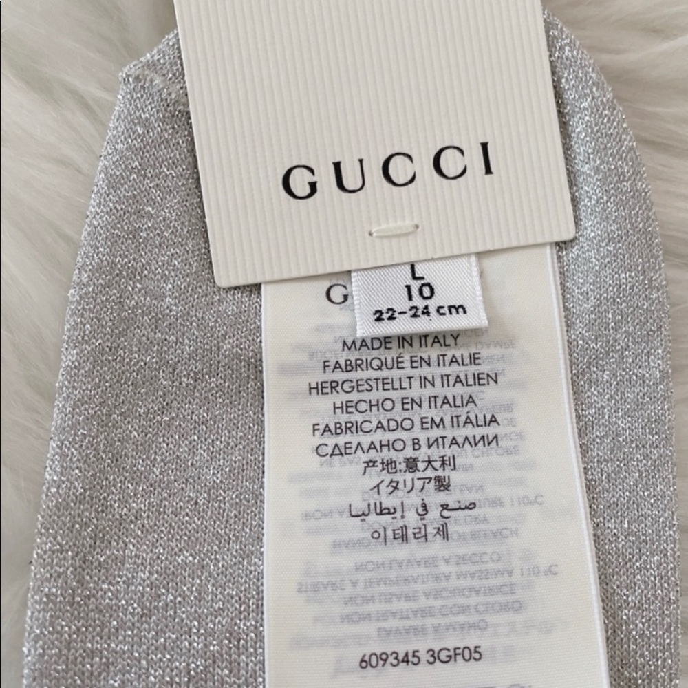 NWT Gucci Authentic Metallic Interlocking Socks Large - Picture 10 of 11